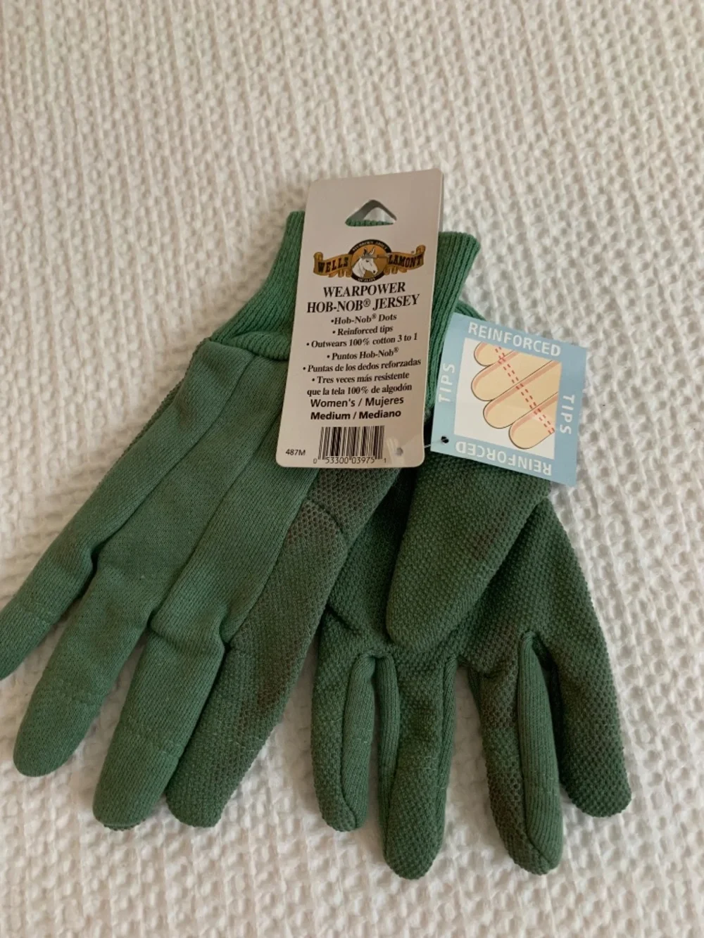 Women’s gardening gloves, reinforced tips, Sz M